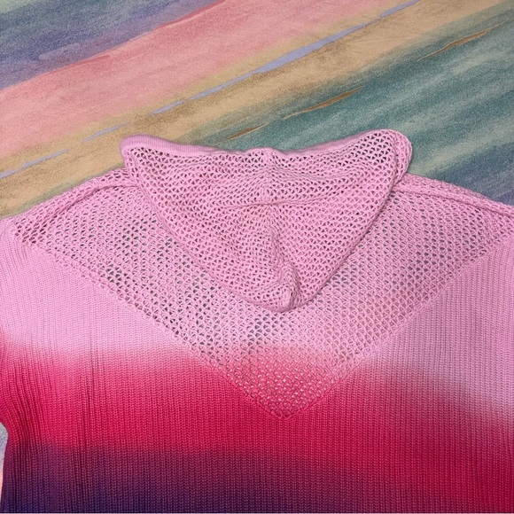 Spiritual Gangster Amar Meshed Up Ombré Cherry Dip Dye Hoodie size S oversized - Picture 7 of 10